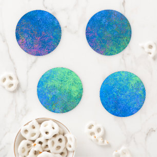 By the Sea Alcohol Ink, Abstract Acrylic Pour Coaster Set