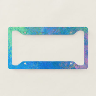 By the Sea Alcohol Ink, Abstract Acrylic Pour License Plate Frame