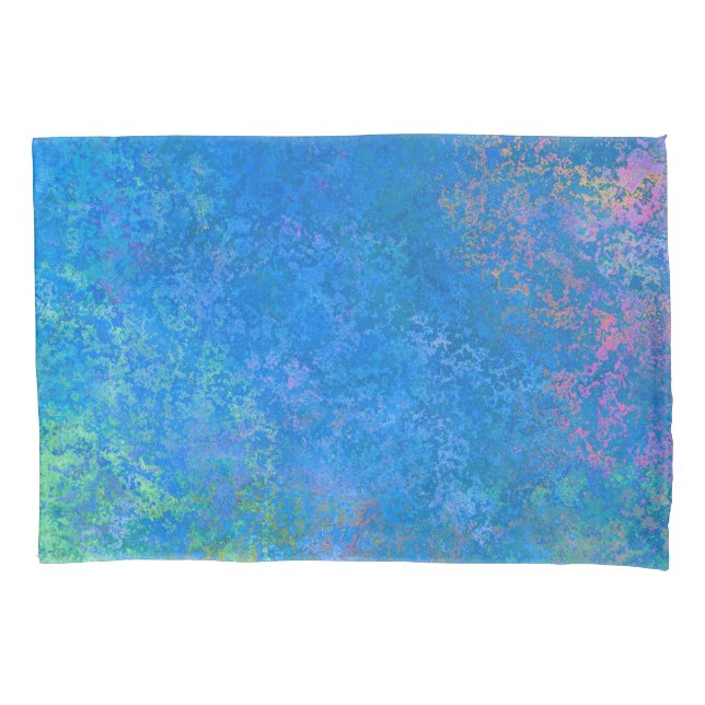By the Sea Alcohol Ink, Abstract Acrylic Pour Pillow Case (Front)