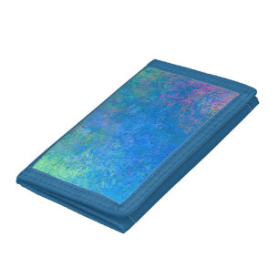 By the Sea Alcohol Ink, Abstract Acrylic Pour Tri-fold Wallet