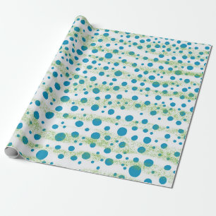 By the Sea Blue and Green Abstract Design Wrapping Paper