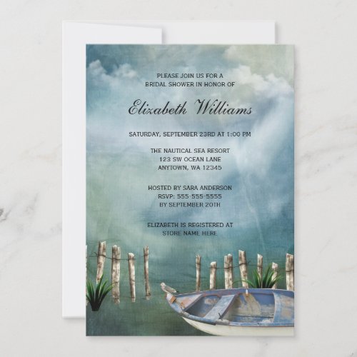 By The Sea Nautical Bridal Shower Invitation