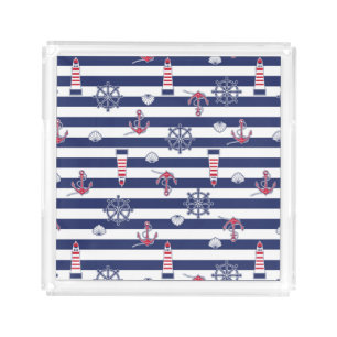 By The Sea Pattern Acrylic Tray