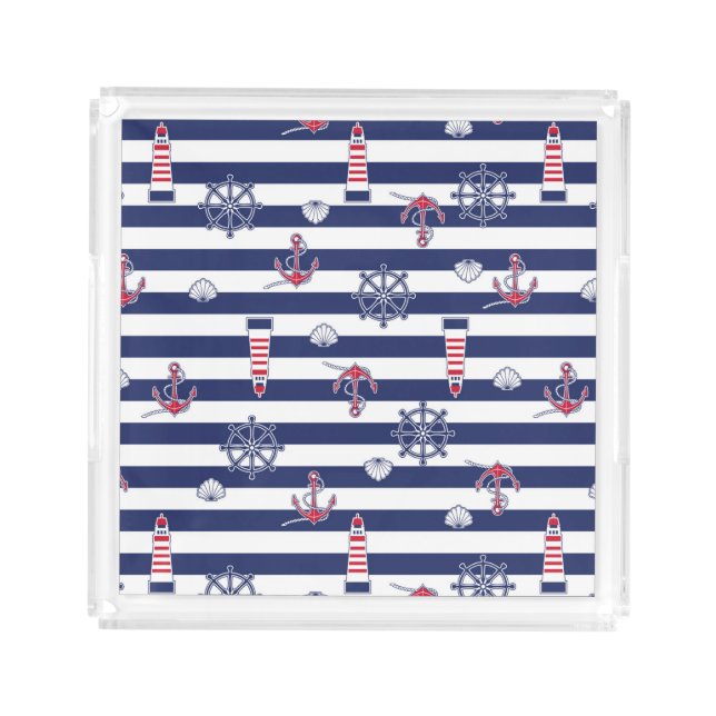 By The Sea Pattern Acrylic Tray (Front)