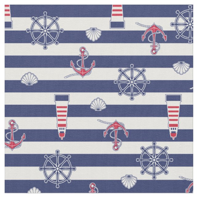 By The Sea Pattern Fabric (Close Up)