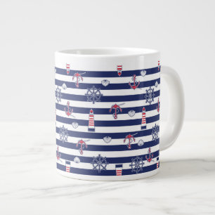 By The Sea Pattern Giant Coffee Mug