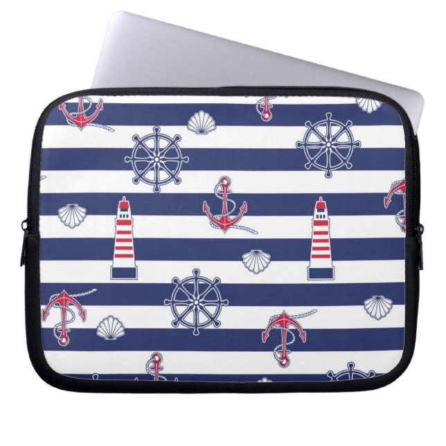 By The Sea Pattern Laptop Sleeve (Front)