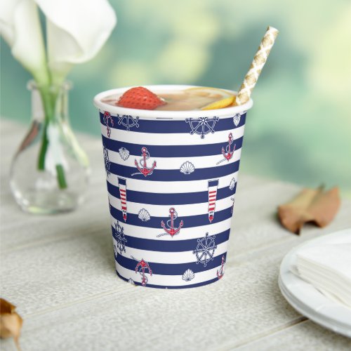 By The Sea Pattern Paper Cups
