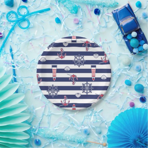 By The Sea Pattern Paper Plates