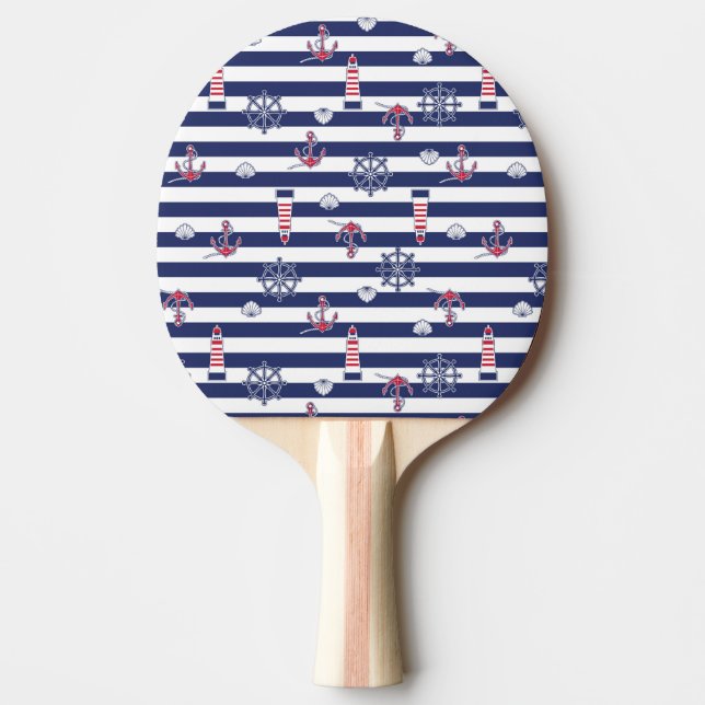 By The Sea Pattern Ping-Pong Paddle (Front)