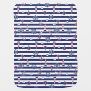 By The Sea Pattern Swaddle Blanket