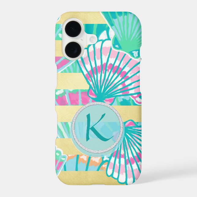 By the Sea Stripe Monogram Case-Mate iPhone Case (Back)