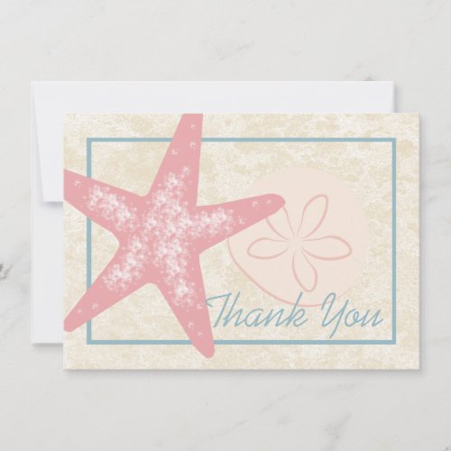 By the Sea Thank You Flat Card