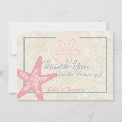 By the Sea Thank You Flat Card