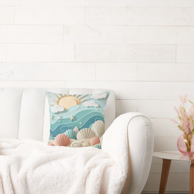 'By The Sea' Throw Pillow (Couch)