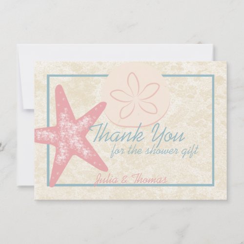 By the Sea Tilted Starfish Custom Thank You Card