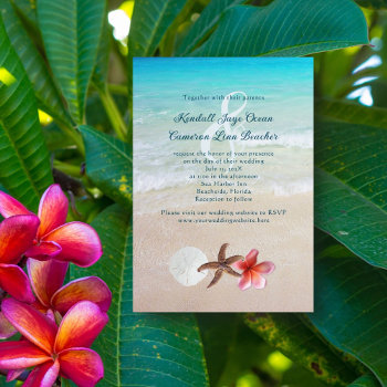 By The Sea Tropical Destination Wedding Invites by sandpiperWedding at Zazzle