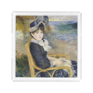 By the Seashore, Oil Painting Portrait, Renoir Acrylic Tray