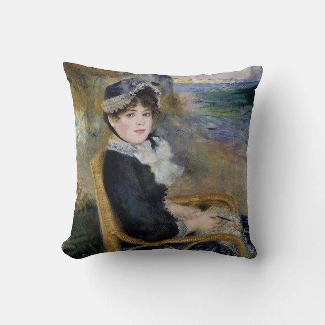 By The Seashore Throw Pillow (Front)
