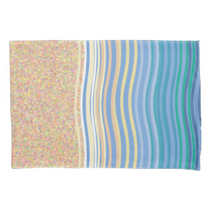 By the seaside beach holiday sand and waves pillow case