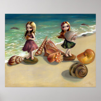 By the Seaside beach ocean fairy Art Print