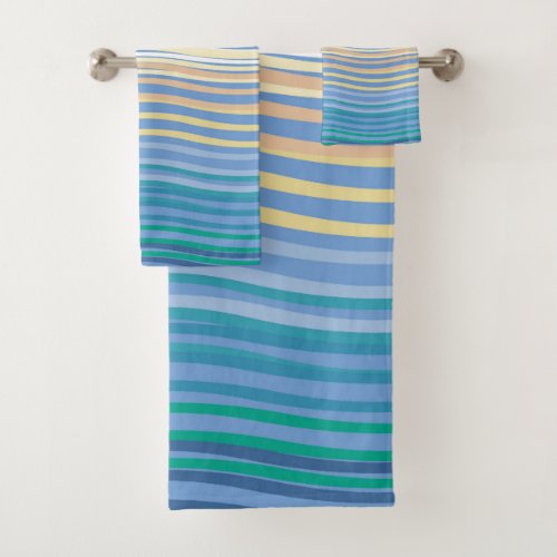 By the seaside beach sand and waves bath towel set