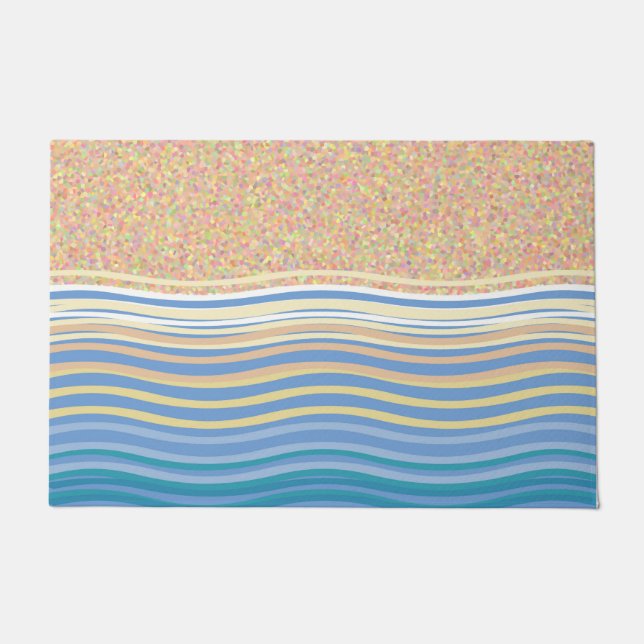 By the seaside beach sand and waves doormat (Front)