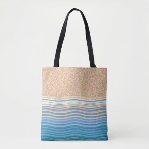 By the seaside beach vacation sand and waves Tote Bag