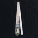 By the Seine (Monet) - Standard Poodle (W) Neck Tie<br><div class="desc">One of Claude Monet's masterpieces titled "By the Seine" has been adapted here to include a white Standard Poodle.</div>
