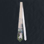 By the Seine (Monet) - Standard Poodle (W) Neck Tie<br><div class="desc">One of Claude Monet's masterpieces titled "By the Seine" has been adapted here to include a white Standard Poodle.</div>
