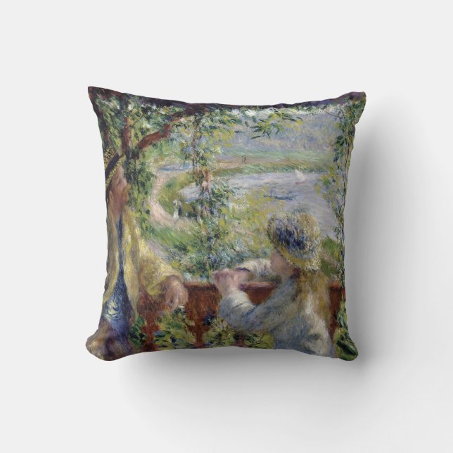 By the Water, Auguste Renoir Throw Pillow (Front)