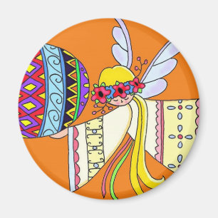 By the Wings of an Angel Ukrainian Folk Art Magnet