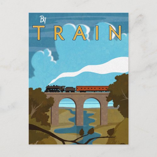 By Train Postcard