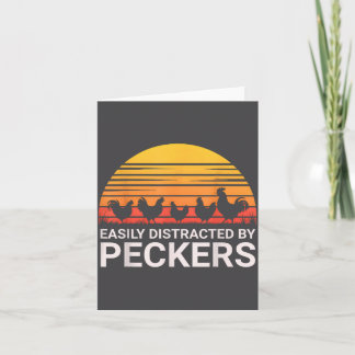 By Tshirt Easily Distracted Peckers Farmer Lover Card
