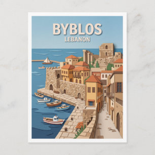 Byblos Old Souk and Harbor Lebanon Postcard