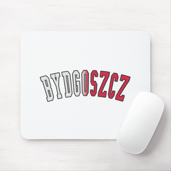 Bydgoszcz in Poland National Flag Colors Mouse Pad