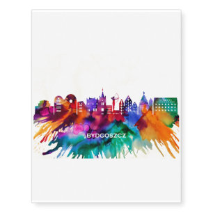 Bydgoszcz Skyline Temporary Tattoos