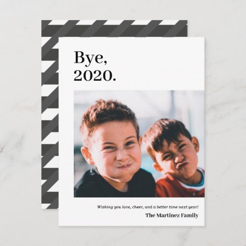 Bye 2020 Funny Modern Photo Holiday Card
