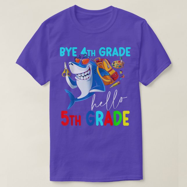 Bye 4th Grade Hello 5th Grade Back to School Kids  T-Shirt (Design Front)