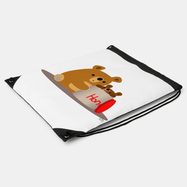 Bye Bye Honey! Cartoon Bears Drawstring Backpack (Side)
