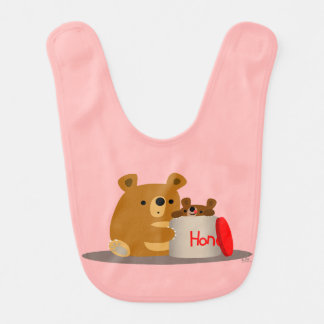 Bye Bye Honey! Cute Cartoon Bears Baby Bib