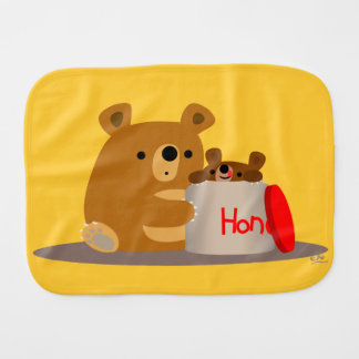 Bye Bye Honey! Cute Cartoon Bears Burp Cloth