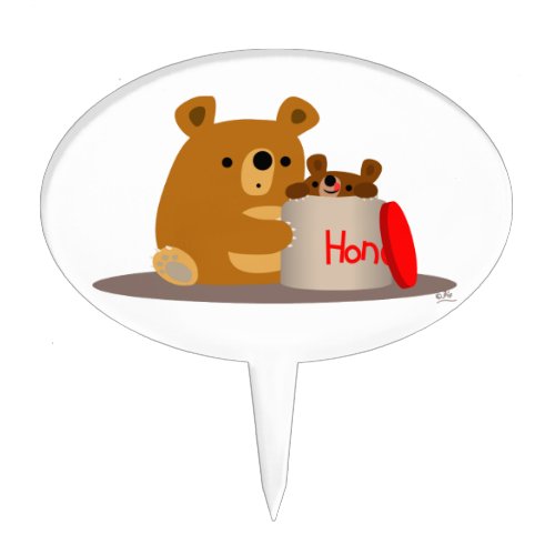 Bye Bye Honey Cute Cartoon Bears Cake Pick