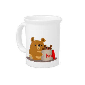 Bye Bye Honey! Cute Cartoon Bears Pitcher