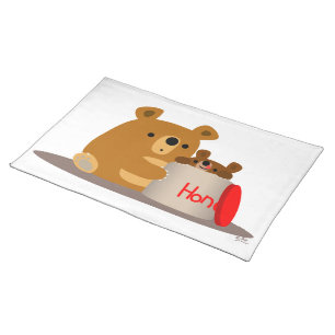 Bye Bye Honey! Cute Cartoon Bears Placemat