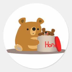 Bye Bye Honey! Cute Cartoon Bears Sticker