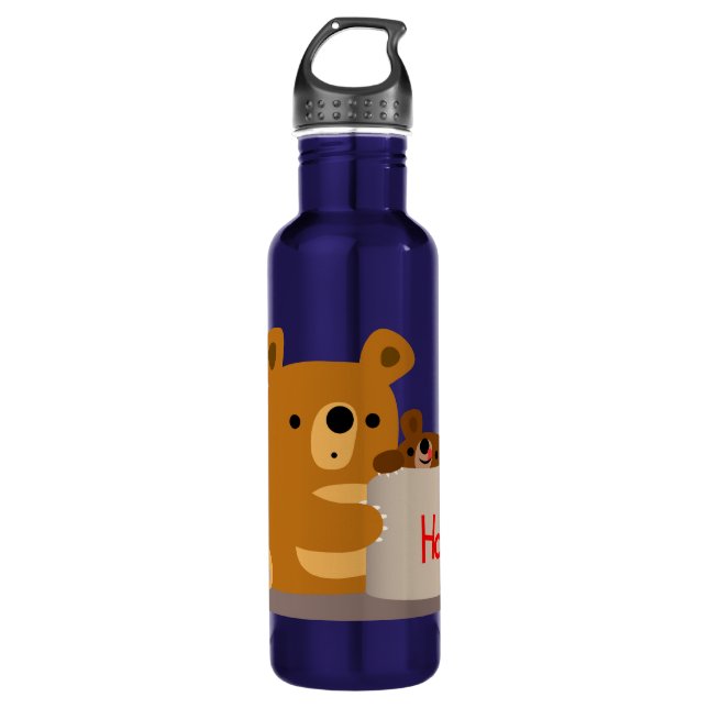 Bye Bye Honey - Cute Cartoon Bears Water Bottle (Front)