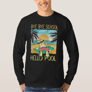 Bye Bye School Pool Cat At The Pool T-Shirt