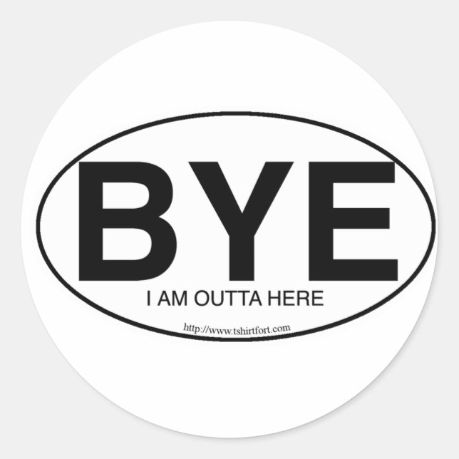 BYE Euro Style Classic Round Sticker (Front)