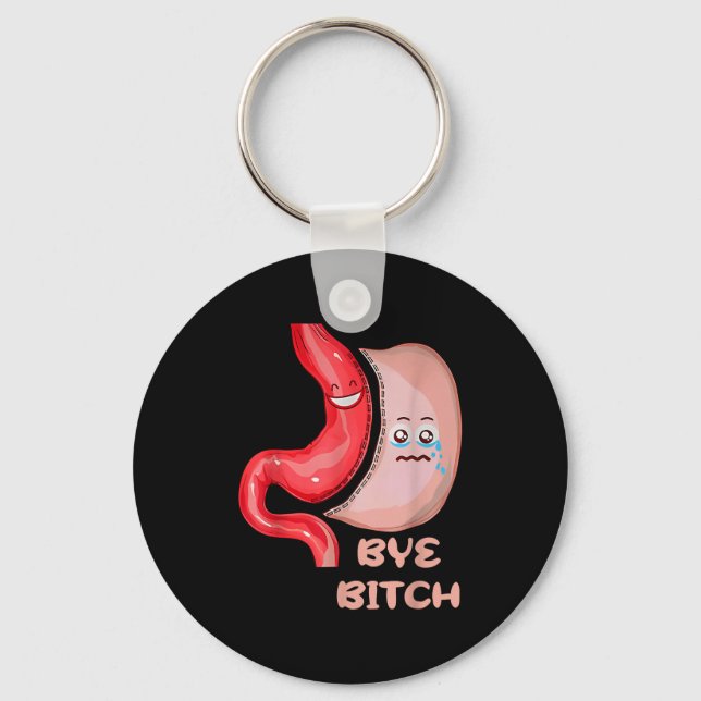 Bye Funny Gastric Sleeve Surgery Stomach  Keychain (Front)